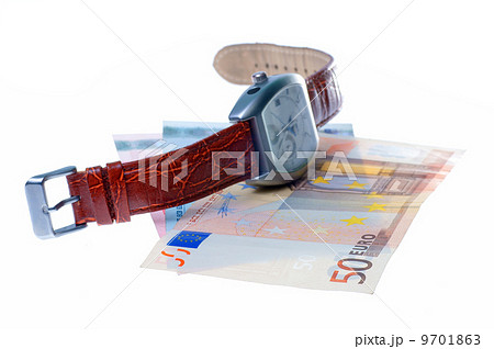 wristwatch and euro money wristwatch and euro money 9701863