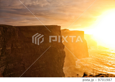 Cliffs of Moher at sunset in Co. Clare, Ireland Cliffs of Moher at sunset in Co. Clare, Ireland 9701987