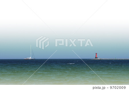 Sea, sky, yacht and lighthouse 9702009