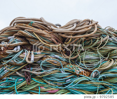 Commercial fishing nets at Fisherman's Terminal, Seattle, USA. 9702585