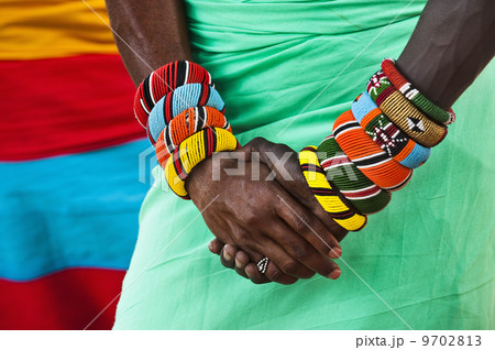 Two Samburu warriors in the Samburu National Reserve, Kenya 9702813