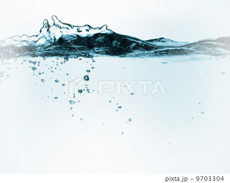 Liquid in a container, with moving water and air bubbles. 9703304