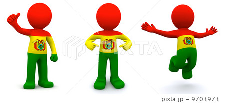 3d character textured with flag of Bolivia 9703973