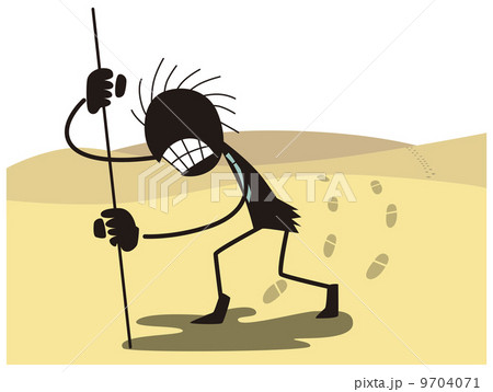 砂漠で遭難する男性 9704071