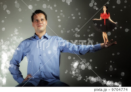 Dreaming man about beautiful woman. Concept Dreaming man about beautiful woman. Concept 9704774