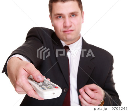 man with remote control changing channel 9705245