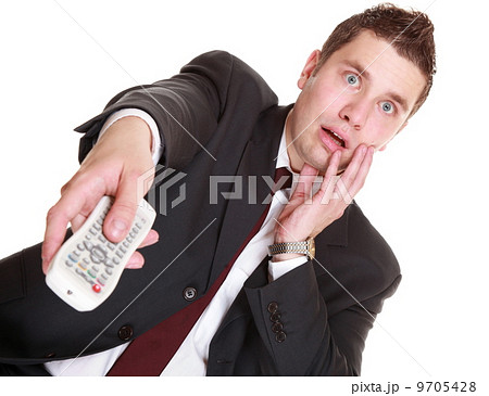 man with remote control changing channel man with remote control changing channel 9705428