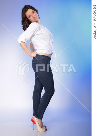 stylish young plus size model in fashion jeans stylish young plus size model in fashion jeans 9705661