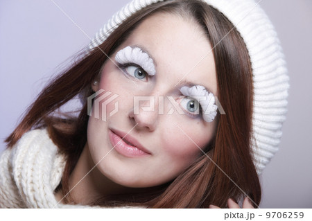 winter fashion woman warm clothing creative makeup 9706259