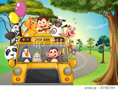 A bus full of zoo animals A bus full of zoo animals 9706794