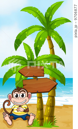 A worried monkey at the beach with an empty callout 9706877