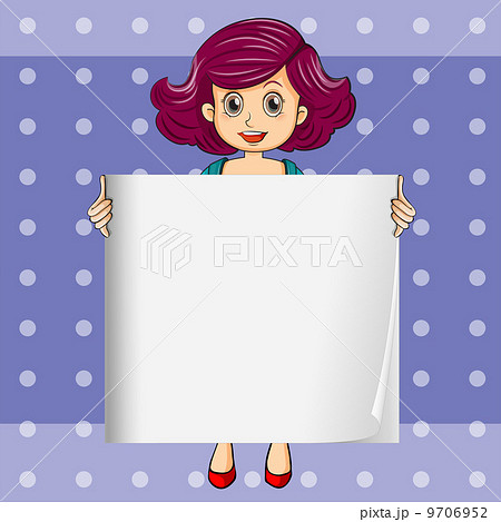 A woman with an empty signboard 9706952