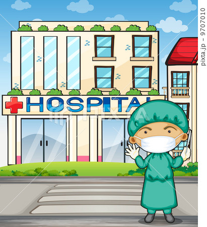 A doctor in front of the hospital A doctor in front of the hospital 9707010