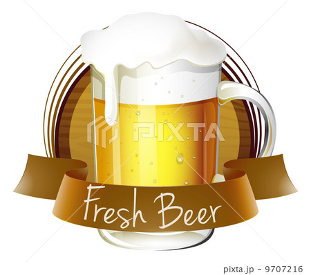 A mug of beer with a fresh beer label A mug of beer with a fresh beer label 9707216