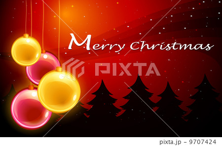 A christmas card template with sparkling balls A christmas card template with sparkling balls 9707424