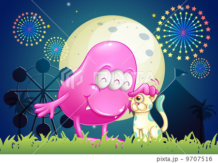 A carnival with a monster and a pet 9707516