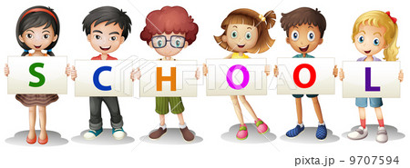 Kids forming the school letters Kids forming the school letters 9707594
