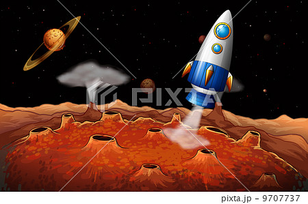 An outerspace with a rocket An outerspace with a rocket 9707737