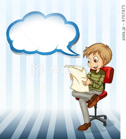 A businessman reading a newspaper with an empty callout A businessman reading a newspaper with an empty callout 9707875