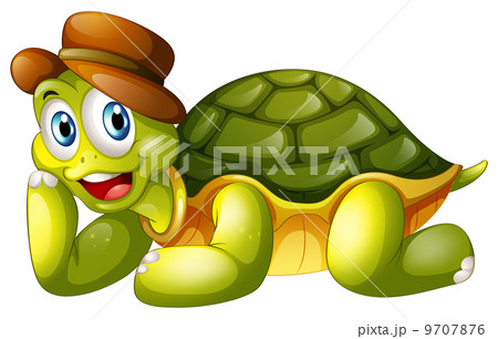 A smiling turtle lying down A smiling turtle lying down 9707876