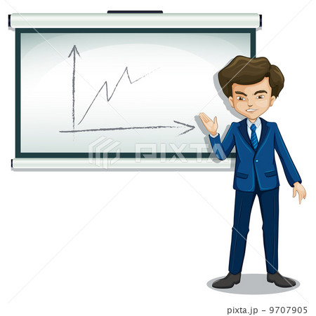 A man explaining the graph in the bulletin board A man explaining the graph in the bulletin board 9707905