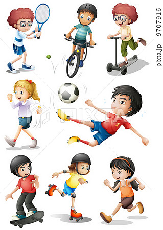 Kids engaging in different sports activities 9707916