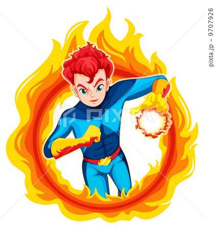 A flaming superhero A flaming superhero 9707926