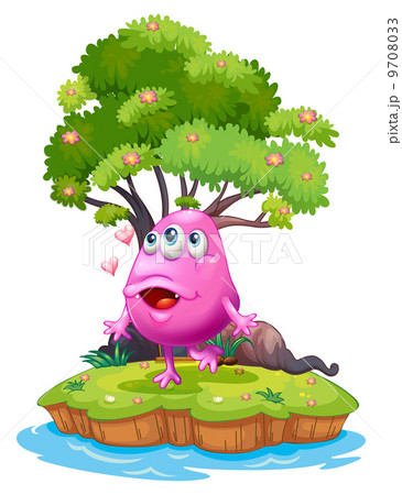 An island with a pink monster near the giant tree 9708033