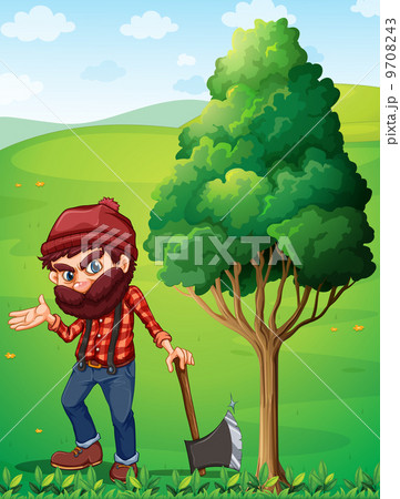 A lumberjack near the tree 9708243