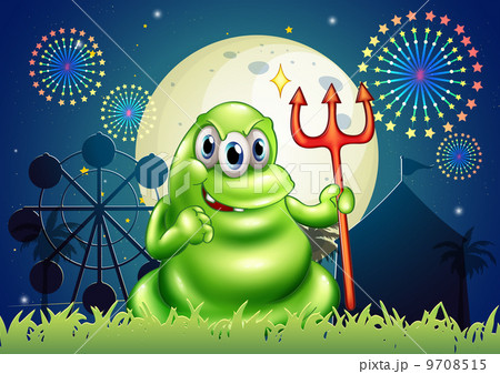 A death monster at the carnival with a firework display 9708515