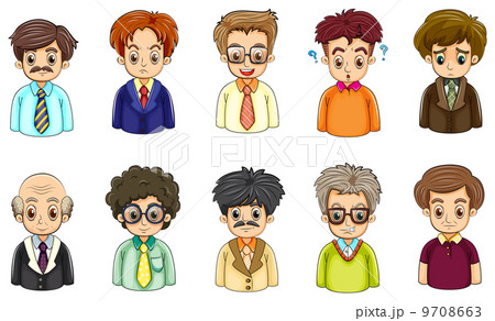 Different faces of businessmen 9708663