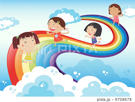 Four young ladies playing in the sky Four young ladies playing in the sky 9708678