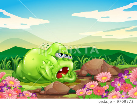 A monster resting at the garden in the hilltop 9709573