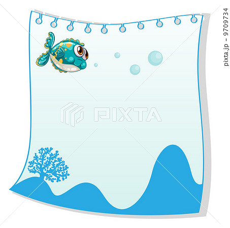 An empty paper template with a fish An empty paper template with a fish 9709734