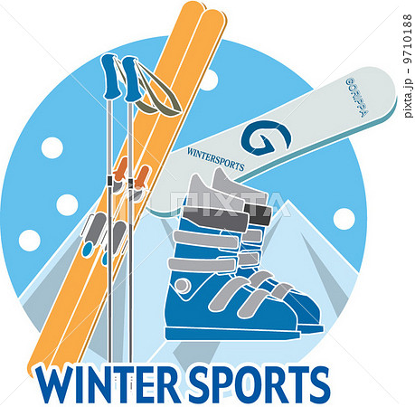 ウィンタースポーツ スノーボード スキーのイラスト素材