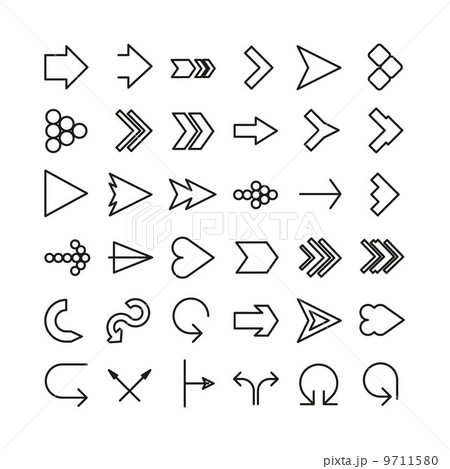 Vector arrow thin line icon set. Flat design Vector arrow thin line icon set. Flat design 9711580