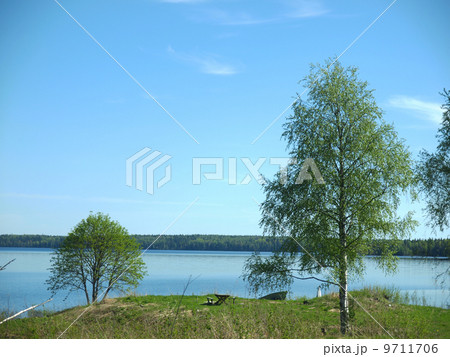beautiful lake in Karelia 9711706