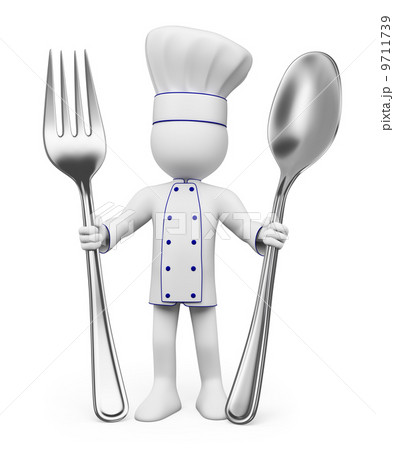 3D white people. Chef 9711739