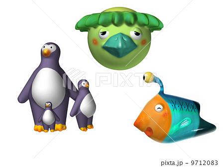 ペンギンの親子　カッパ　人面魚 9712083