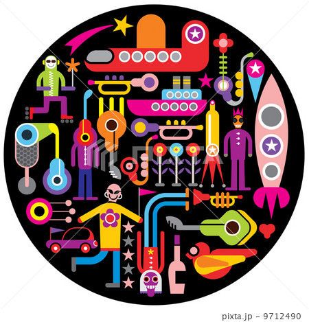 Celebration - round vector illustration 9712490