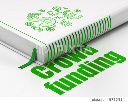 Business concept: book Finance Symbol, Crowd Funding on white background 9712514