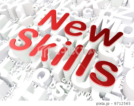 Education concept: New Skills on alphabet background 9712565