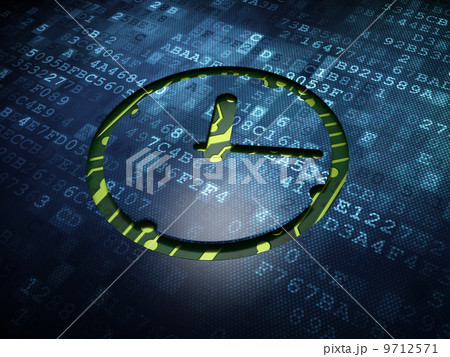 Time concept: Clock on digital screen background 9712571
