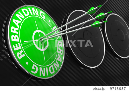 Rebranding Concept on Green Target. 9713087