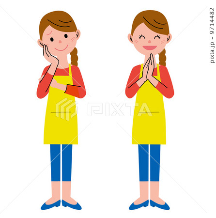 女性 エプロン 表情 女性 エプロン 表情 9714482