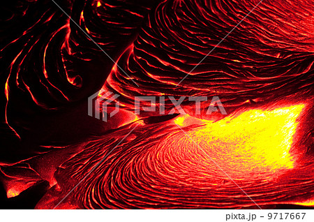 Detail of flowing lava, Hawaii Volcanoes National Park, Hawaii, USA 9717667