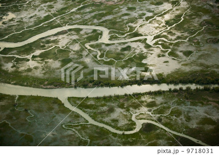 Aerial of the Fraser River Delta, British Columbia, Canada 9718031