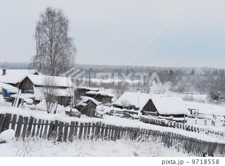 Winter in Russian village Winter in Russian village 9718558