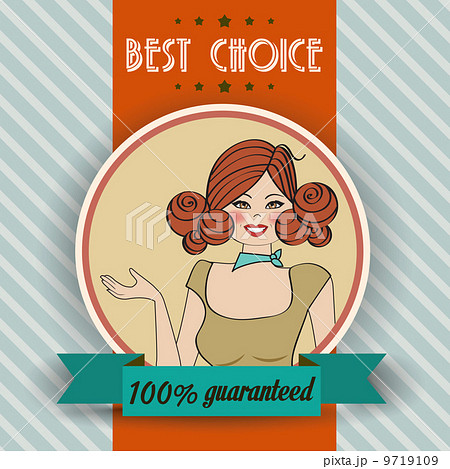 retro illustration of a beautiful woman and best choice message retro illustration of a beautiful woman and best choice message 9719109