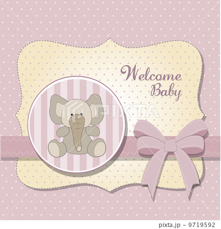 romantic baby girl announcement card 9719592